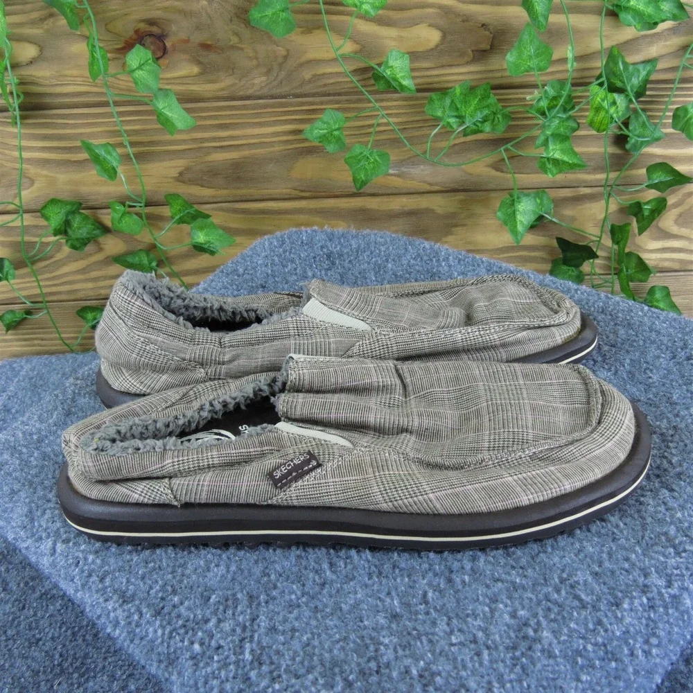 SKECHERS Men's ‎ Flat Tan Fabric Size 10 Medium Gently Used 2025